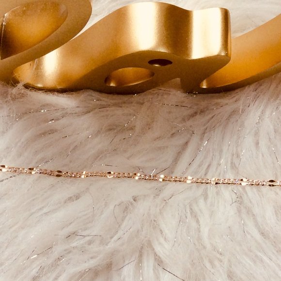 Two-Toned 14K Gold Ankle Bracelet 9" - Picture 8 of 16